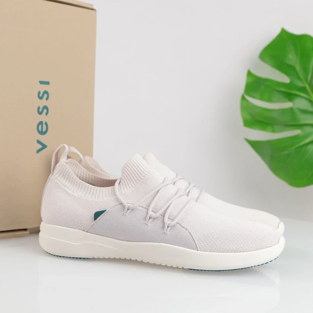 Vessi Womens Cityscape Classic Sneaker Size 8 Waterproof White Rose Lace Up Shoe